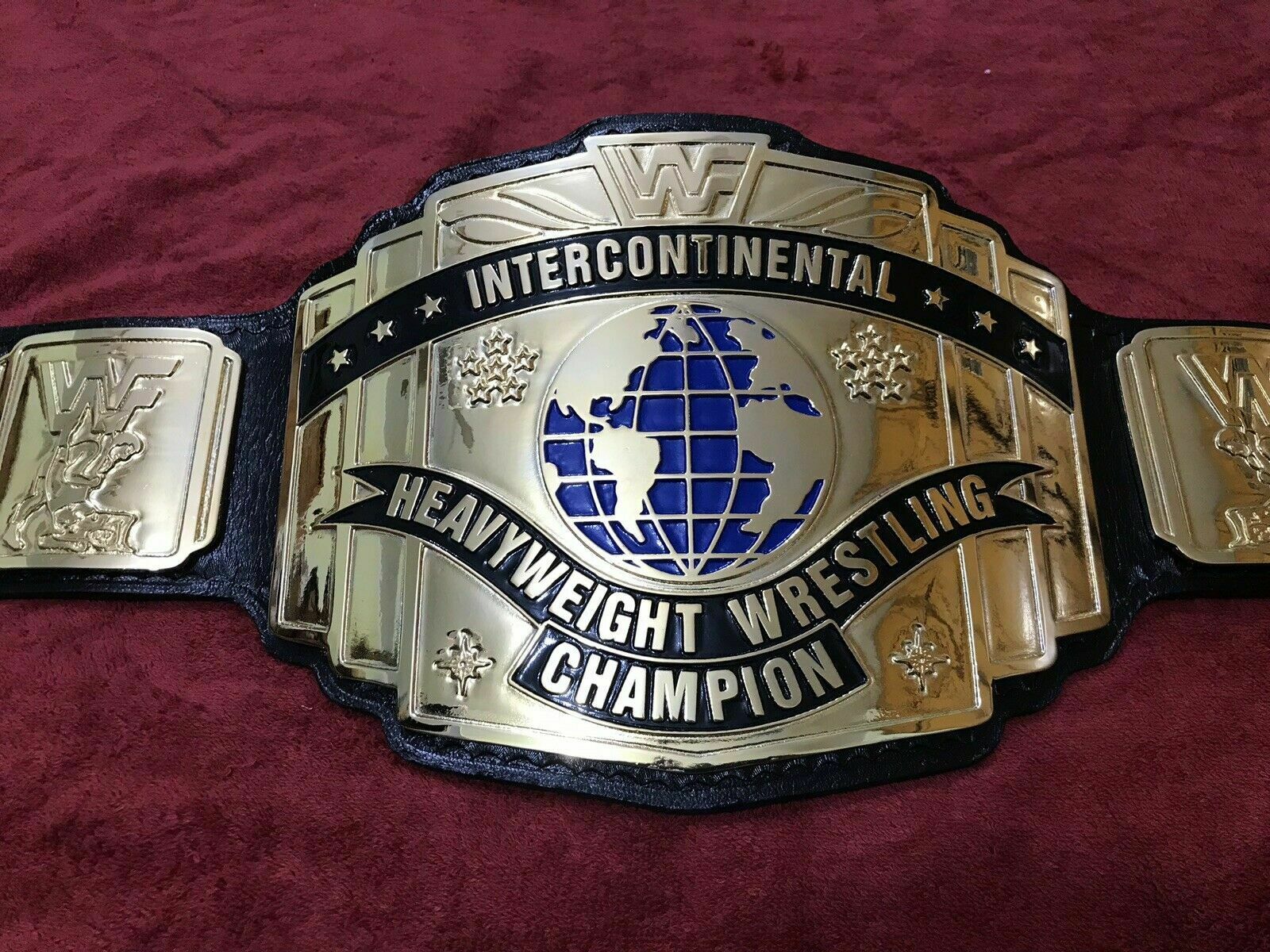 WWF BLOCK LOGO INTERCONTINENTAL HEAVYWEIGHT WRESTLING CHAMPION BELT 4MM